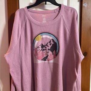 Sonoma Pink Ribbed Sweatshirt